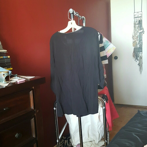 Worthington Leather Trimmed Button Down - Picture 2 of 2