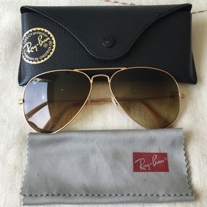Authentic Aviator Gradient Rayban sunglasses.