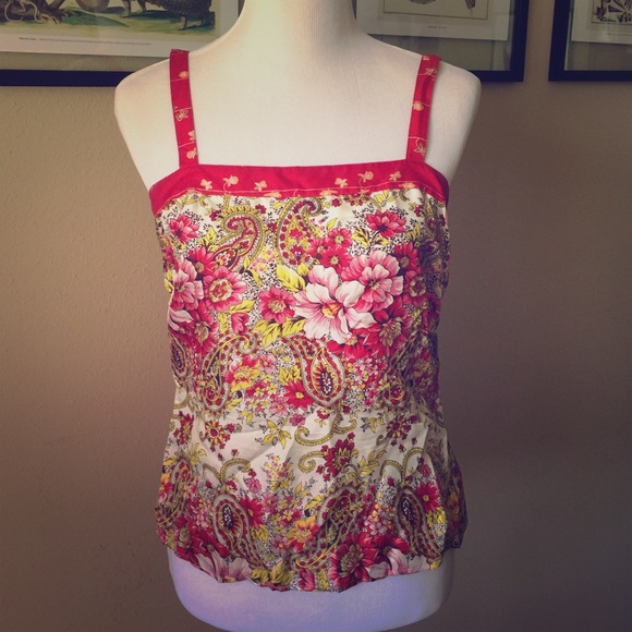 Silk camisole/tank fun print - Picture 1 of 3