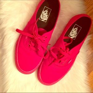 All red vans sneakers shoes