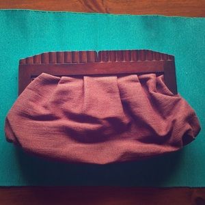 Wood and cloth clutch