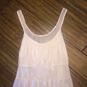 Vintage Sheer Pale Pink Full Length Nightgown