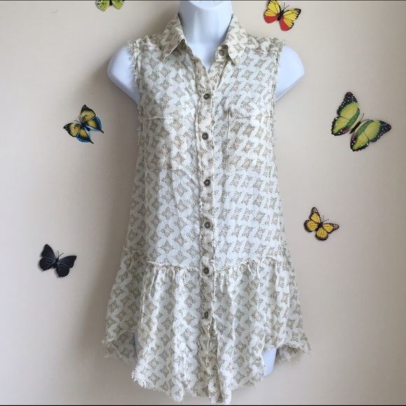 Free People Tops - Free People We The Free Tunic Floral Ruffle Top XS