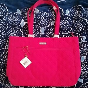 Vera Bradley work tote in fuchsia nwt.