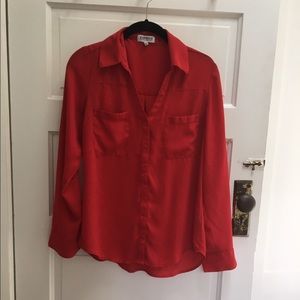💄 Lipstick Red Express Portofino Shirt Sz S 💄