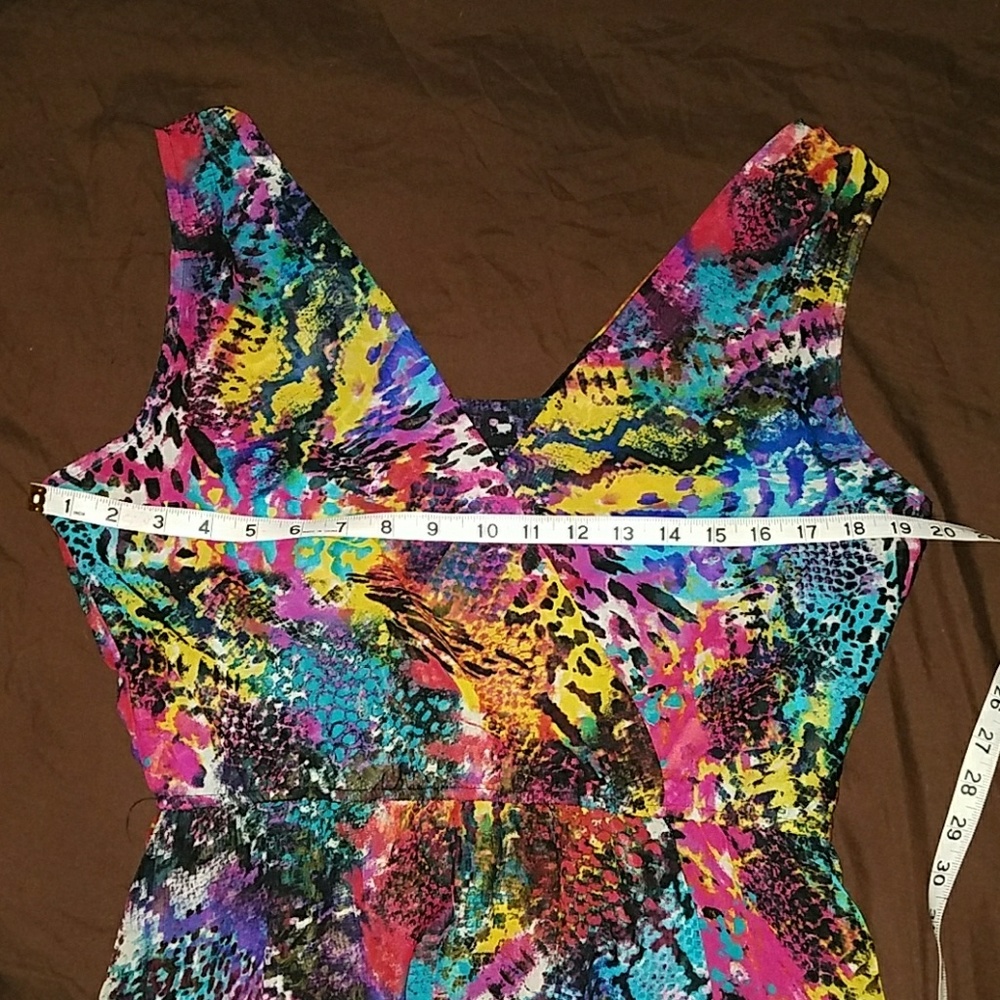 NWT Multicolor animal print high low flowy dress