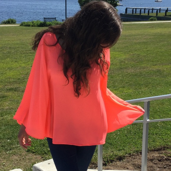Coral Kaftan Blouse - Picture 3 of 4