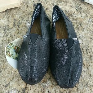 Black Glitter Toms!!