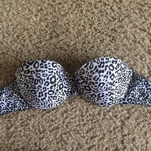 strapless cheetah print bra (34b)