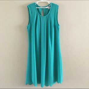 💗Scalloped Green Dress