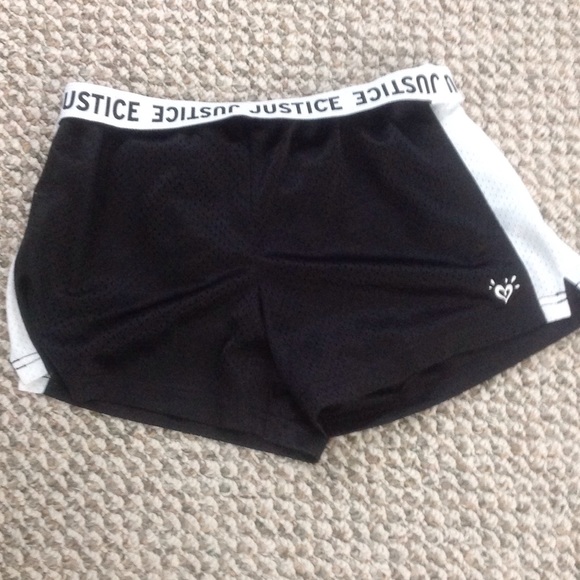 Black mesh justice running shorts