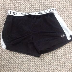 Black mesh justice running shorts