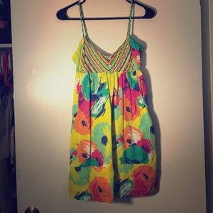 Floral hot colored dress