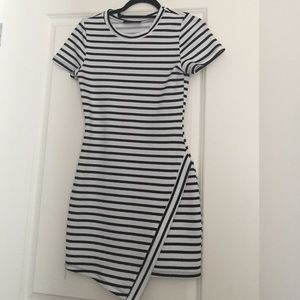 Asymmetrical Striped Mini Dress - Great for summer