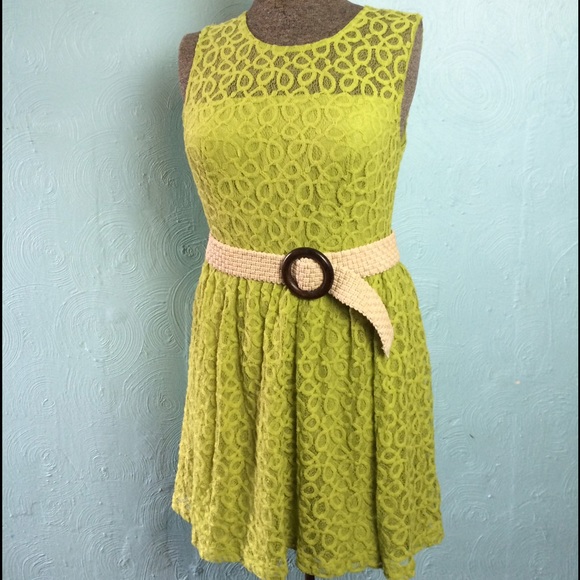 Chartreuse Forever 21, Lacey dress.