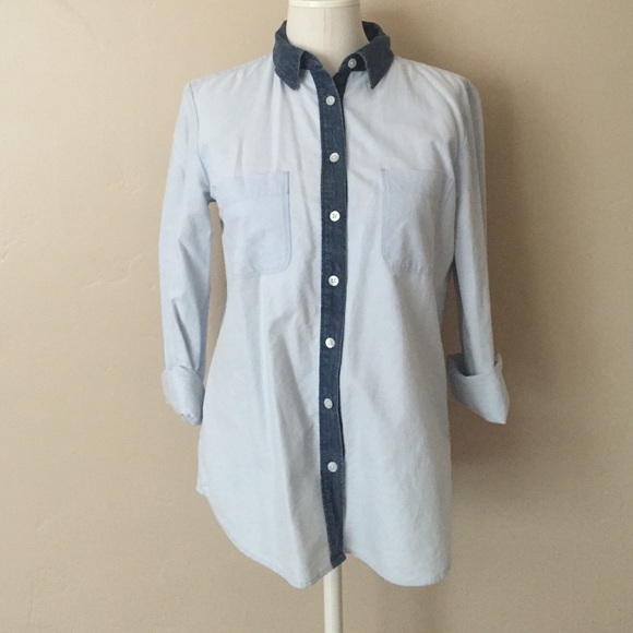 LOFT Chambray Button Down Shirt