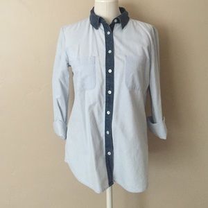 LOFT Chambray Button Down Shirt