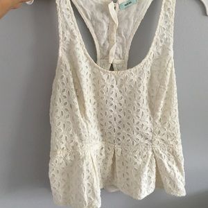 White paisley laced top