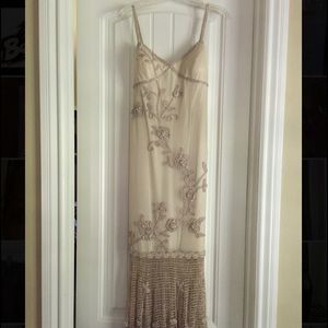 Cream, beaded Sue Wong gown