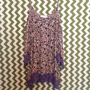 Cold Shoulder Flower Print Top