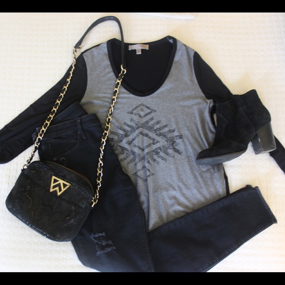 red 23 Tribal Long-Sleeve Top