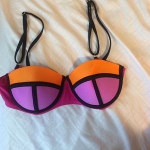 Bright colored push up swimsuit top