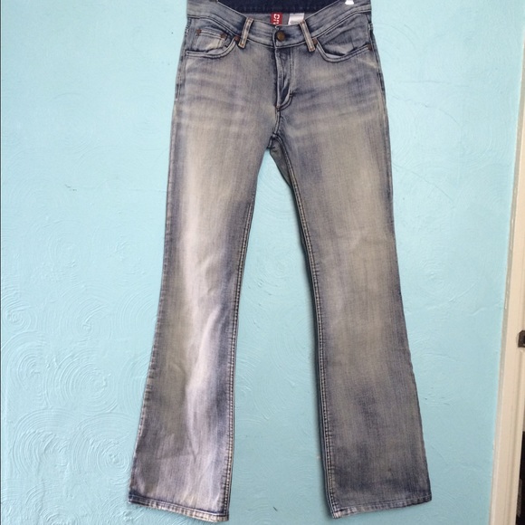 H&M jeans.  Size 27, boot cut leg