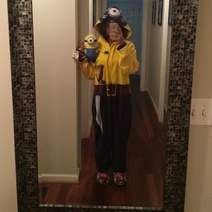 Minion adult onesie.