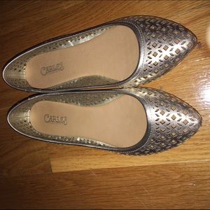 Metallic ballet flats with point toe