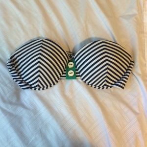 Striped navy swimsuit top