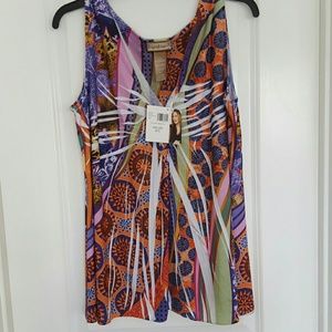 Miss Tina kimono print twist front top