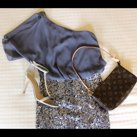 Aiden Mattox embellished grey dress