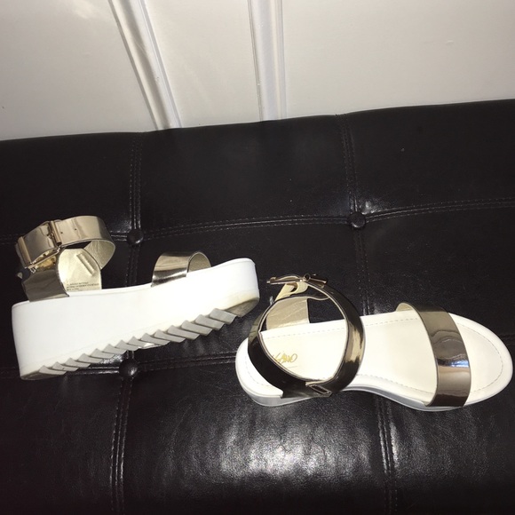 gold platform sandals