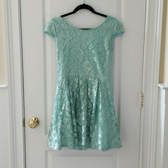 NWOT Cap Sleeve Blue Lace Dress