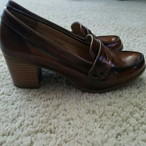 New Brown Loafer Heels