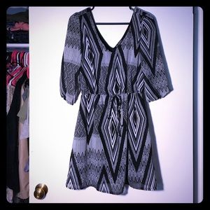 Dress with sheer sleeves