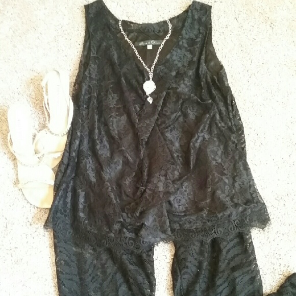 *FINAL SALE* Black lace blouse