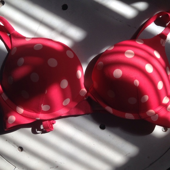 Pink Polka Dot Push Up Bra