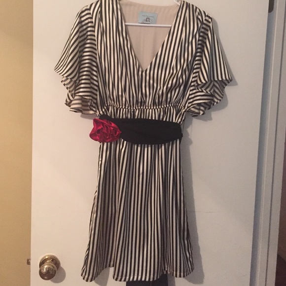 Black and white stripe dress