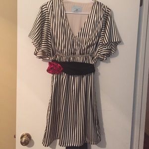 Black and white stripe dress
