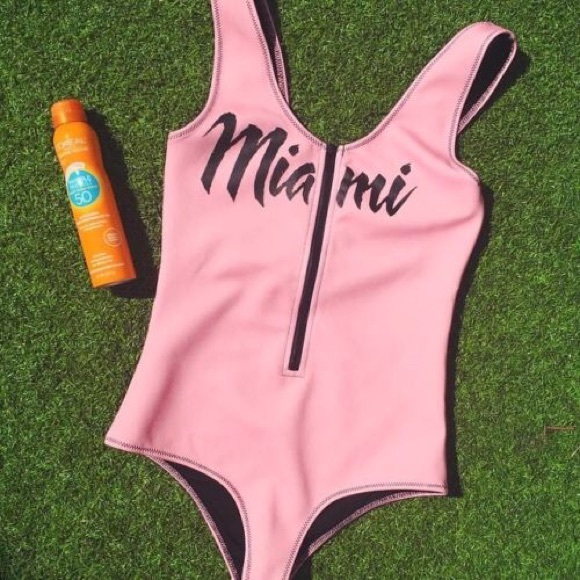 Beach Riot Other - Zipper down one piece MIAMI pink bikini