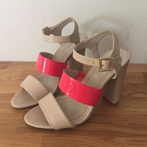 BCBGeneration nude strappy Heels size 7