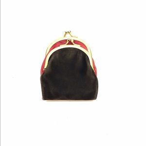 Vintage Gucci Grey/Red Suede/Leather Coin Purse