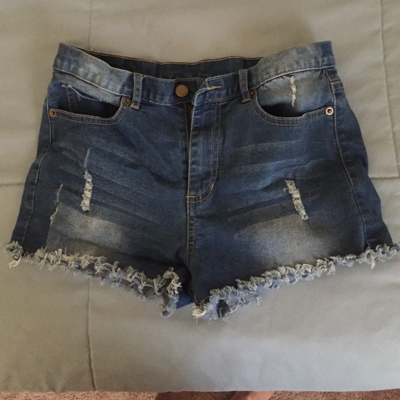High waisted jean shorts