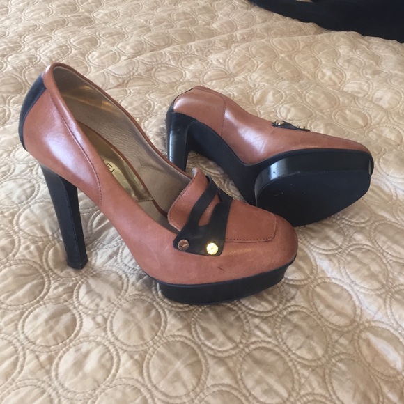 Michael Kors two-tone stacked heel
