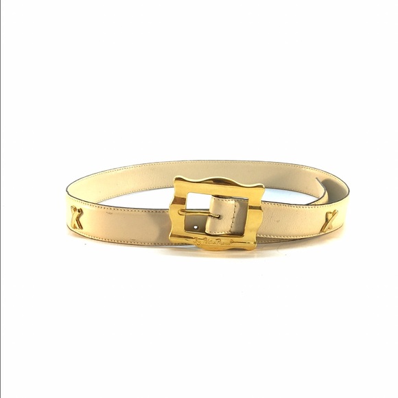 Vintage Cream Leather Paloma Picasso Belt