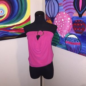 Hot pink halter top