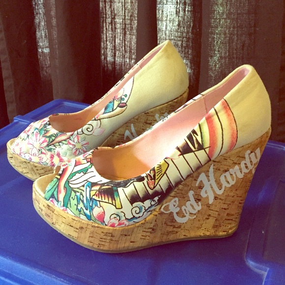 Ed hardy wedge shoes