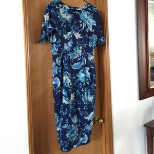 Asos Wiggle dress in blue paisley print