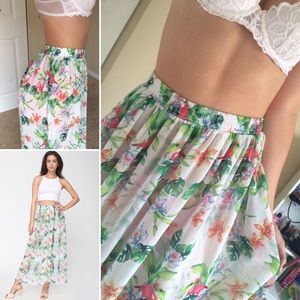 american apparel chiffon skirt (flamingo/tropical)